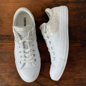 White Genuine Leather Converse